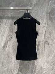 Anagram Tank Top Black Cotton