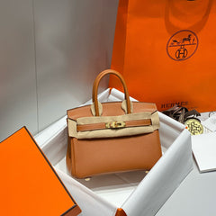 HM BIRKIN 20CM BAG BROWN TOGO LEATHER GOLD HARDWARE