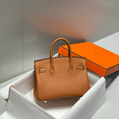 HM BIRKIN 20CM BAG BROWN TOGO LEATHER GOLD HARDWARE