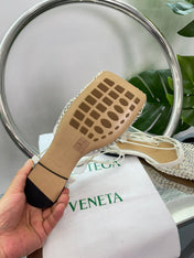 LIDO BALLET FLATS IN WHITE SATIN CRYSTAL EMBELLISHED MESH WITH LACE-UP STRAPS