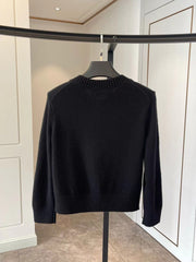 CC CLASSIC CARDIGAN IN BLACK WOOL CASHMERE