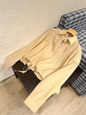 LOEWE SET IN BEIGE COTTON WITH EMBROIDERED LOGO