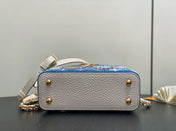 LV CAPUCINES BAG 21 PINIC IN COLORFUL DENIM GOLD HARDWARE