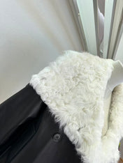 GUCCI LEATHER JACKET WITH WHITE SHEARLING