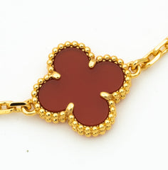 VINTAGE CARNELIAN NECKLACE 10 MOTIFS GOLD