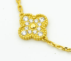 CLOVER BRACELET 5 MOTIF MOP AND DIAMOND