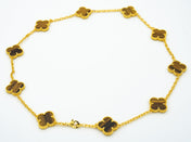 VINTAGE TIGER EYE NECKLACE 10 MOTIFS GOLD