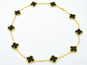 VINTAGE ONYX NECKLACE 10 MOTIFS GOLD