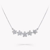 WILD FLOWER SILVER DIAMOND LINE NECKLACE