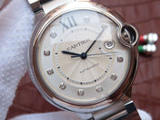 BALLON BLEU DATE 42 SILVER DIAL DIAMOND NUMERALS