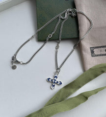 GG WOMEN'S NECKLACE WITH CROSS MOTIF PENDANT