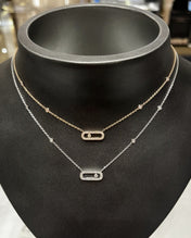 MOVE UNO PAVED SILVER DIAMOND NECKLACE