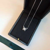 BUTTERFLY SILHOUETTE SILVER DIAMOND NECKLACE