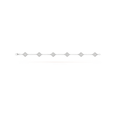 CLOVER 6 MOTIF SILVER DIAMOND BRACELET