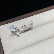 COMETE SILVER AND GOLD DIAMOND RING