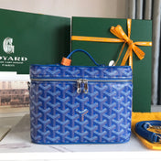MUSE VANITY CASE 20 IN BLUE GOYARDINE CANVAS