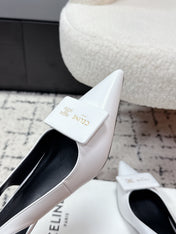 CELINE 26S HIGH-HEEL SLINGBACK 35 MM IN WHITE CALFSKIN