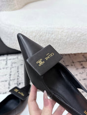 CELINE 26S HIGH-HEEL SLINGBACK 35 MM IN BLACK CALFSKIN