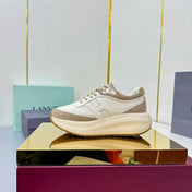 TOM FORD 26S HOGAN SNEAKERS IN CREAM WHITE CALFSKIN AND BROWN SUEDE