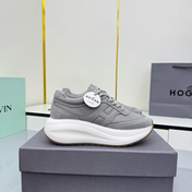 TOM FORD 26S HOGAN SNEAKERS IN GRAY CALFSKIN AND SUEDE