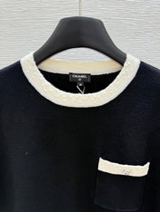 CC SHORT-SLEEVE CREW NECK KNIT TOP 267987