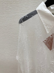 MIUMIU LONG-SLEEVE LACE SHIRT 267993