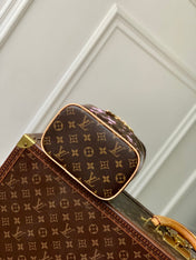 NICE MINI TOILETRY BAG 20 IN SAKURA BROWN MONOGRAM COATED CANVAS