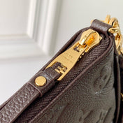 EASY POUCH ON STRAP 19 IN DARK BROWN MONOGRAM EMBOSSED LOGO CALFSKIN