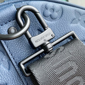 KEEPALL BANDOULIÈRE 50 IN DARK BLUE MONOGRAM SHADOW EMBOSSED CALFSKIN