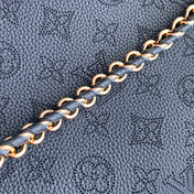 BELLA TOTE 32 IN DARK BLUE MONOGRAM PERFORATED CALFSKIN GOLD HARDWARE