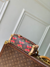 SIDE TRUNK MM LV x TM IN BROWN MONOGRAM CANVAS CHERRY PRINTED
