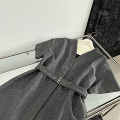 BALLOON DRESS WITH BELT IN RAYON 265972