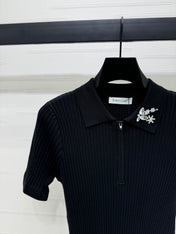 MONCLER 25S SHORT-SLEEVE KNIT TOP 255893