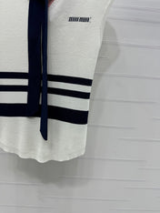 MIU 25S ICE STRIPE KNIT VEST 264114