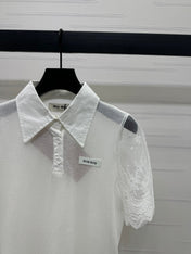 MIU 25SSEE THROUGH COLLAR SHIRT 264111
