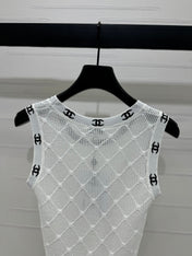 CHANEL 25S DIAMOND HOLLOW KNIT VEST 264033