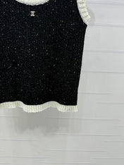 CHANEL ROUND-NECK SEQUIN KNIT VEST 274865