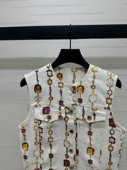 LV PATTERNED DENIM BLAZER 269436