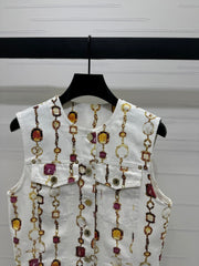 LV PATTERNED DENIM BLAZER 269436