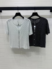 CHANEL SHORT-SLEEVE SEQUINNED KNIT CARDIGAN 269409