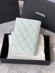 CHANEL 25S MULTI PURPOSE PASSPORT WALLET 15 IN SOFT MINT CALFSKIN GOLD HARDWARE