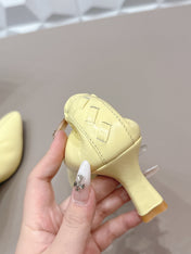 BOTTEGA VENETA 26S HIGH HEELS 40 MM IN LIGHT YELLOW CALFSKIN