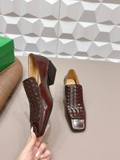 BOTTEGA VENETA 26S VENTURA LOAFERS 40 MM IN BROWN INTRECCIATO CALFSKIN