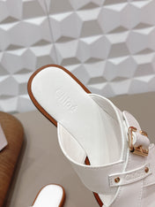 CHLOÉ 26S SANDALS IN WHITE CALFSKIN