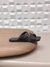 CHLOÉ 26S SANDALS IN BLACK CALFSKIN