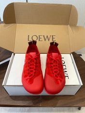 LOEWE 26S FLOW RUNNER SNEAKER 20MM IN DARK RED SUEDE