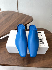 LOEWE 26S EMILY MULE 55MM IN BLUE CALFSKIN