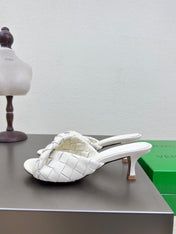 BLINK HIGH 5 CM MULE IN WHITE INTRECCIATO LEATHER