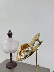 BLINK HIGH 5 CM MULE IN GOLD INTRECCIATO LEATHER