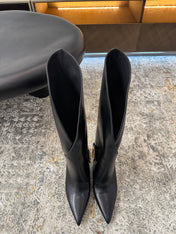 BALMAIN 26S BOOT 95 MM IN BLACK CALFSKIN